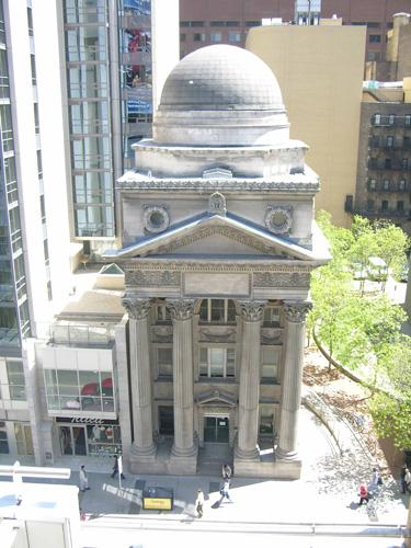 Aerial view of main (west) facade