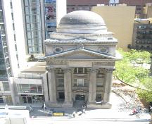 Aerial view of main (west) facade showing upper storey and dome details; OHT, 2005