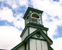 Tower detail of Tamarisk School, Grandview area, 2006; Historic Resources Branch, Manitoba Culture, Heritage and Tourism, 2006