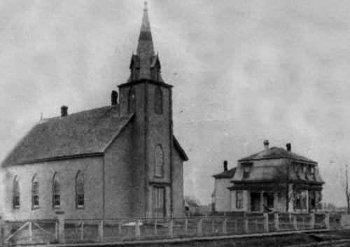 Showing original Methodist church, c. 1878