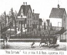 Engraving of Rose Cottage, 1880; Meacham's Illustrated Historical Atlas of PEI, 1880