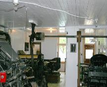Intérieur du bâtiment du Crystal City Courier, Cyrstal City, 2005; Historic Resources Branch, Manitoba Culture, Heritage, Tourism and Sport, 2005