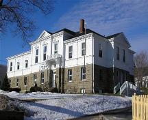 Side and front elevations, Victoria County Court House, Baddeck, NS, 2008.; Dept. of Tourism, Culture and Heritage, Province of Nova Scotia, 2008