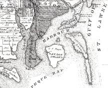 Showing island labelled as Savage Island, 1880; Meacham's Illustrated Historical Atlas of PEI, 1880