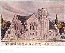 This architectural drawing from c1915 demonstrates that the building of the church did not stray from the original design. ; Moncton Museum