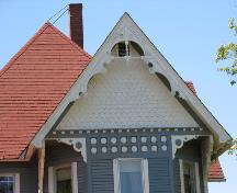 Gable with turned spindles at the apex; Town of Sussex