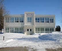 View of the main elevation of the Fannystelle School, Fannystelle, 2005; Historic Resources Branch, Manitoba Culture, Heritage, Tourism and Sport, 2005
