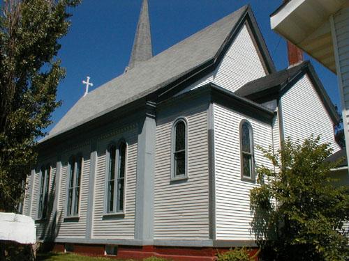 Side view of the church