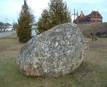 Close-up image of Glacier Rock (Pokiok Rock); McAdam Historical Restoration Committee
