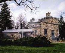 Rear elevation showing kitchen and drill hall wings –  2000; OHT, 2000
