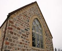 Wall detail of Deloraine Presbyterian Church, Deloraine, 2005; Historic Resources Branch, Manitoba Culture, Heritage, Tourism and Sport, 2005