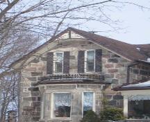 Detailed view of the front triple bay window, decorative brackets and ornamental cresting, 2007.; Lindsay Benjamin, 2007.