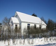 View from the south of the main elevations of Arborg Unitarian Church, Arborg, 2005; Historic Resources Branch, Manitoba Culture, Heritage, Tourism and Sport, 2005