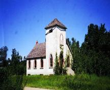 View of Former Presbyterian Church featuring the bell tower, 2008.; Winkel, 2008.