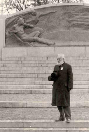 Alexander Graham Bell at the Bell Monument