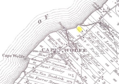 Showing location of cemetery on Reilly property