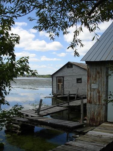 Boathouses on Cataraqui shore, Barriefield