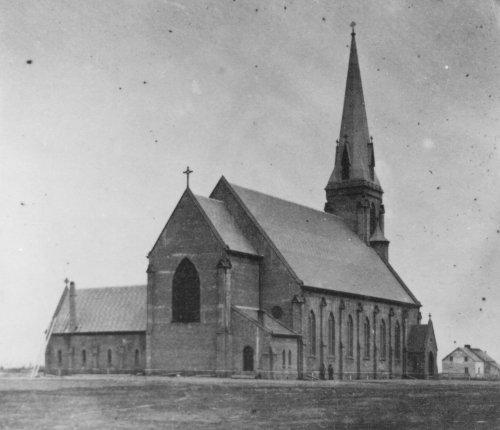 Showing Cundall photograph of church, c. 1862