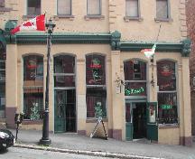 This photograph shows the entry-level of the building and illustrates the slope of Princess Street, 2005; City of Saint John