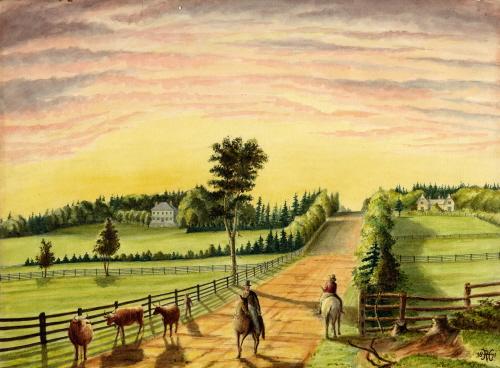 Robert Harris painting of Mount Edward Road, 1871