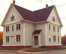Southeast elevation of former Epworth Hall, 1982; MacNaught Archives Acc. 004.108