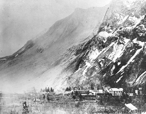View of Frank, Alberta after the slide