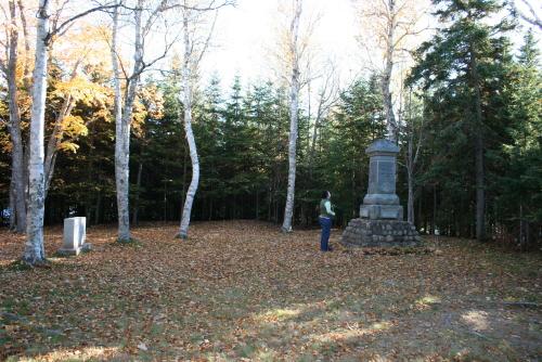 Showing context of cemetery in a clearing