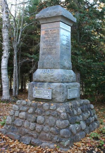 Showing memorial cairn