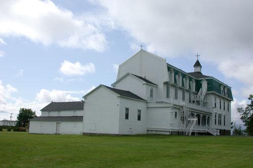 Rear angle view of the building