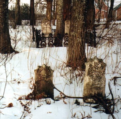Showing overview of cemetery in winter