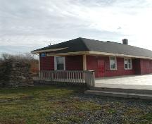 Entrance to the Inverness Railway Station, Inverness Railway Station, Inverness, Nova Scotia, 2002.
; Inverness County Heritage Advisory Committe, 2002.