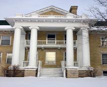 View of porch on the south elevation of Aikins House (Balmoral Hall School), Winnipeg, 2007; Historic Resources Branch, Manitoba Culture, Heritage, Tourism and Sport, 2007