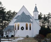 Southeast view of the chancel, Holy Trinity Anglican Church, Bridgewater, NS, 2009; Heritage Division, NS Dept. of Tourism, Culture and Heritage, 2009