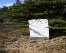 Photo of marble headstone, Salvation Army Cemetery, Arnold's Cove, NL, 2008; Courtesy of Iris Brett, 2008