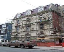 North eastward view of 214 Duckworth Street showing restoration process.  Photo taken June 13, 2007.; Deborah O'Rielly HFNL 2007