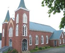 View of eastern and northerm facades of Immaculate Conception Church, Cape Broyle, NL. Photo taken July 2006. ; HFNL/Andrea O'Brien 2006