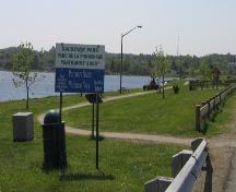 Welcome sign at the entrance to Causeway Park; City of Bathurst