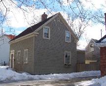 650 Charlotte Street, western side view, showing gable end; City of Fredericton