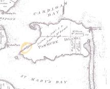Showing location of cemetery on Panmure Island; Meacham&#039;s Illustrated Historical Atlas of PEI, 1880