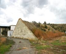 Exterior view of Naval Ammunition Depot bunker; City of Kamloops, 2007