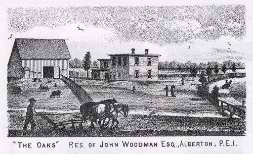 Engraving of Residence of John Woodman