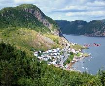 View of Hunt's Point at the base of Gun Hill, Harbour Breton, NL. Photo taken 2009.; Doug Wells 2009