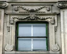 Window detail of the Lighthouse Mission (Zimmerman Block), Winnipeg, 2006; Historic Resources Branch, Manitoba Culture, Heritage, Tourism and Sport, 2006