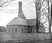 L'ancien poste de pompage de l'eau avant la transition à usine de traitement des eaux, photographie prise entre 1896 et 1906; Provincial Archives of NB - P32-128