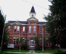 Front view showing main entrance and cupola; City of Fredericton