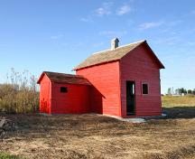 Façades secondaires - du nord-est - de l'édifice de la coopéative d'abattage de Gilbert Plains, Gilbert Plains, 2007; Historic Resources Branch, Manitoba Culture, Heritage, Tourism and Sport, 2007