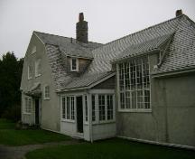 This photograph shows the studio in the forefront and shows the large 80 pane window, 2007; Town of St. Andrews