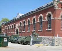 West side of building, access to drill hall; Sarah Middleton, Brock University, 2008