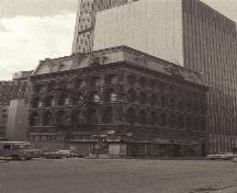 General view of the Wilson Chambers building, showing the eclectic combination of features from a range of architectural styles.; Parks Canada Agency / Agence Parcs Canada.