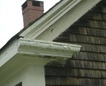 This photograph shows one of the large eave returns, 2007; Town of St. Andrews